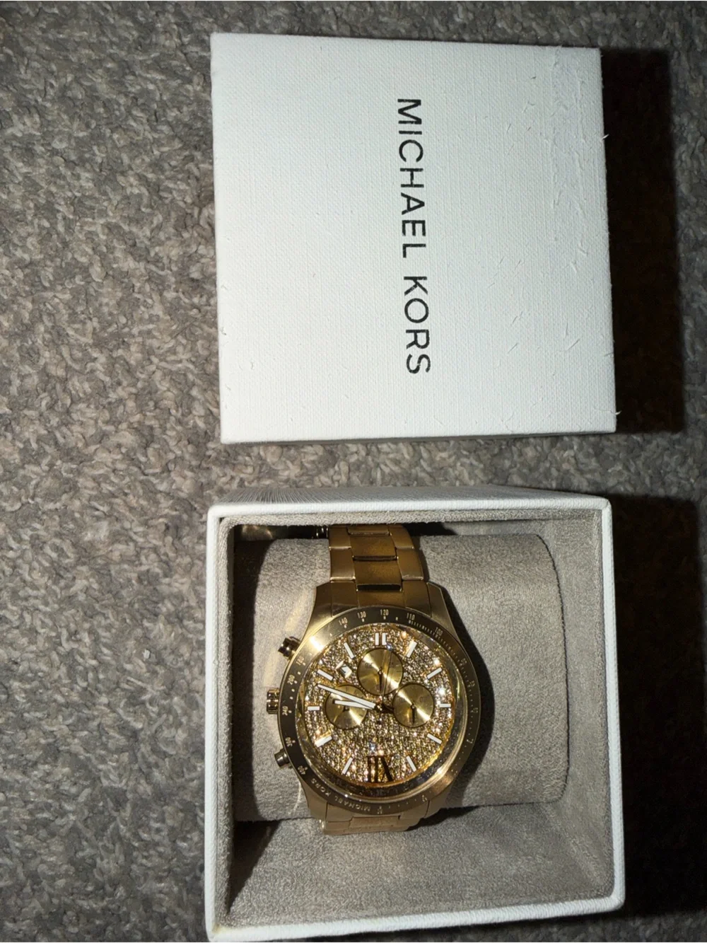 Michael Kors Oversized Berkley Pavé Gold-Tone Watch